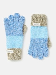 Joules Kids' Wanderer Blue/Navy Knitted Gloves - Image 1 of 3