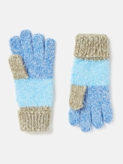Joules Kids' Wanderer Blue/Navy Knitted Gloves - Image 2 of 3