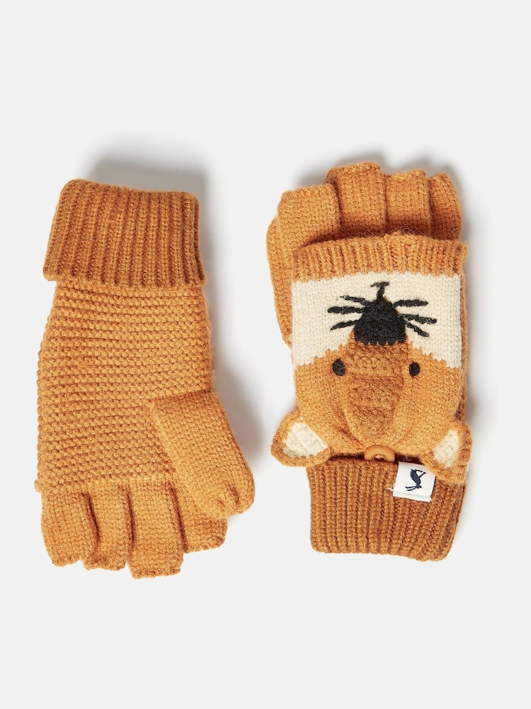 Joules Carey Orange Fox Character Gloves - Image 1 of 3