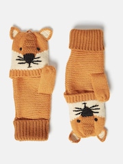 Joules Carey Orange Fox Character Gloves - Image 2 of 3