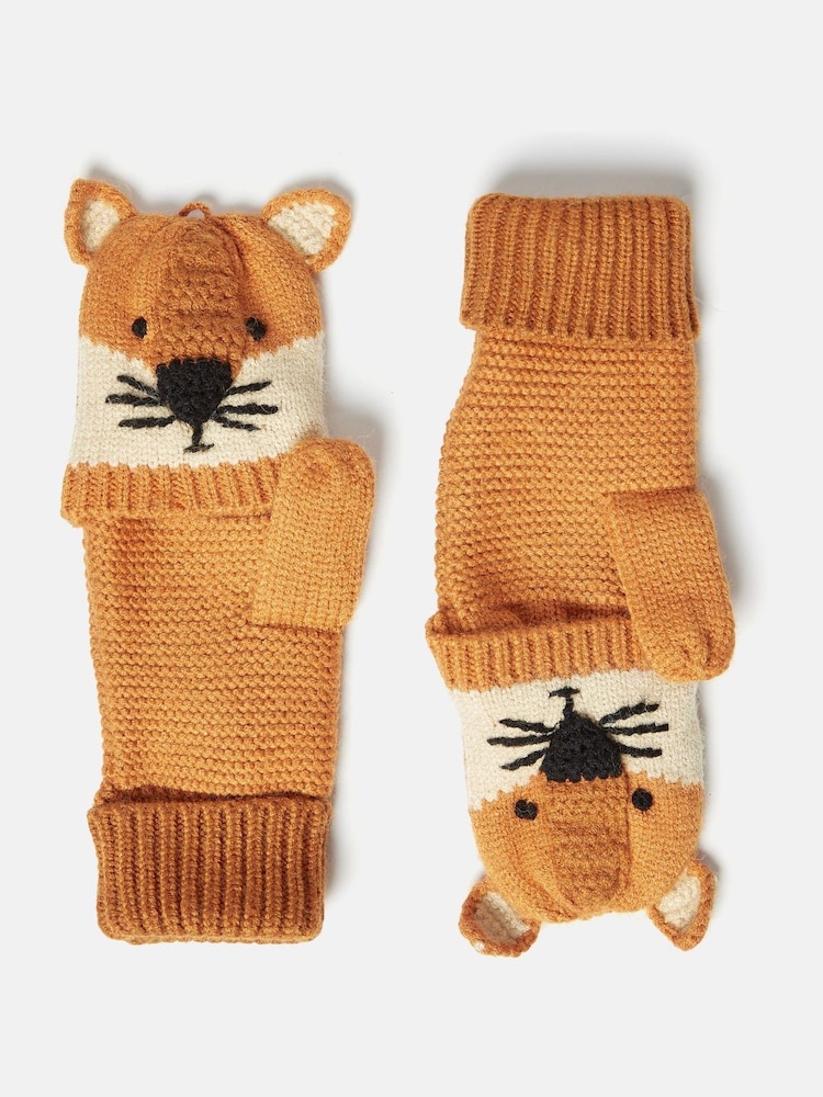 Joules Carey Orange Fox Character Gloves - Image 2 of 3