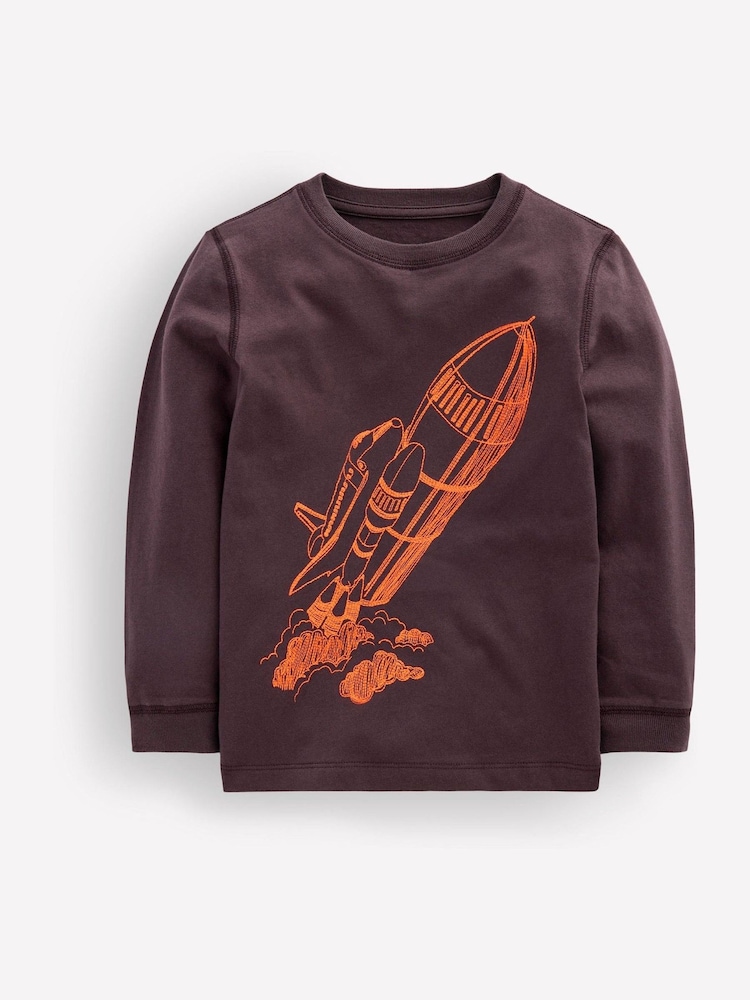 Boden Brown Vintage Wash Linear Stitch T-Shirt - Image 1 of 3 Boden Brown Vintage Wash Linear Stitch T-Shirt - Image 1 of 3