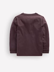 Boden Brown Vintage Wash Linear Stitch T-Shirt - Image 2 of 3
