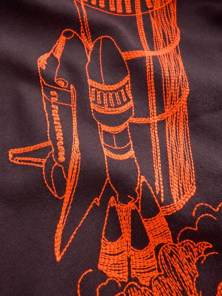 Boden Brown Vintage Wash Linear Stitch T-Shirt - Image 3 of 3 Boden Brown Vintage Wash Linear Stitch T-Shirt - Image 3 of 3