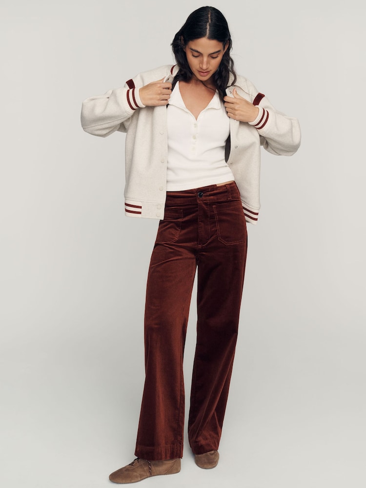 Anthropologie Brown Maeve Colette Full-Length Wide-Leg Trousers - Image 1 of 4