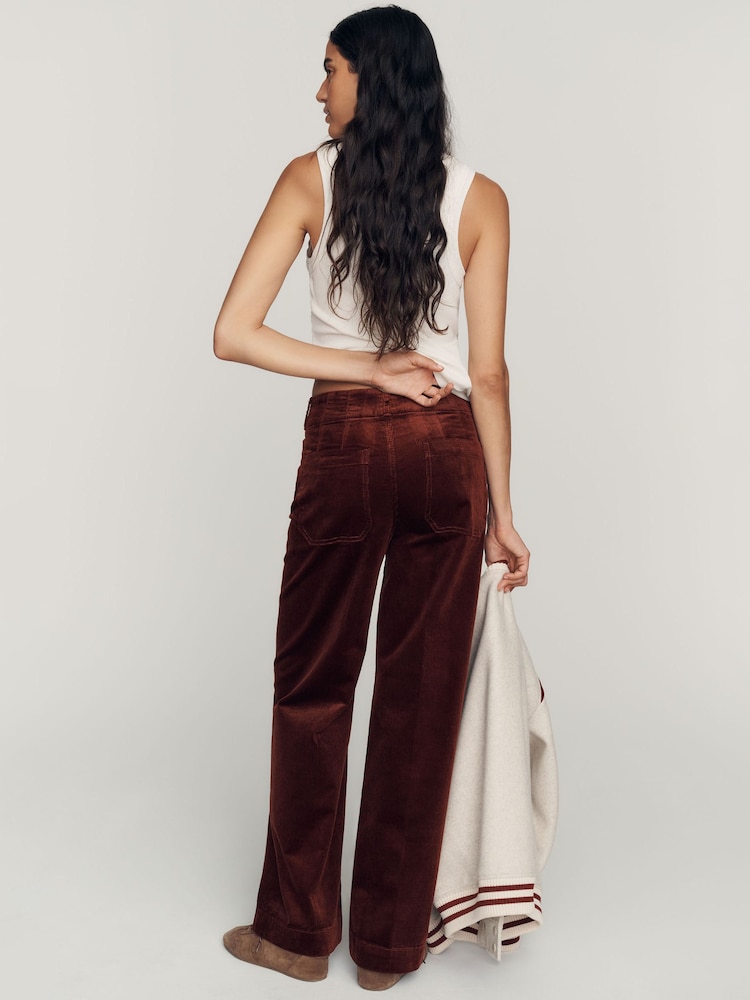 Anthropologie Brown Maeve Colette Full-Length Wide-Leg Trousers - Image 2 of 4