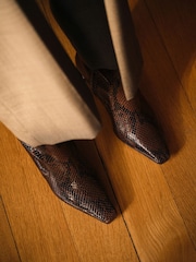 Russell & Bromley Brown Snake Malpas High Ankle Heeled Boots - Image 3 of 5