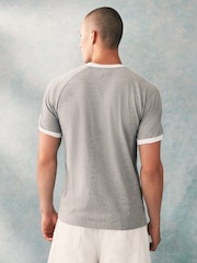 adidas Grey Adicolor Classics 3-Stripes 100% Cotton T-Shirt - Image 3 of 5
