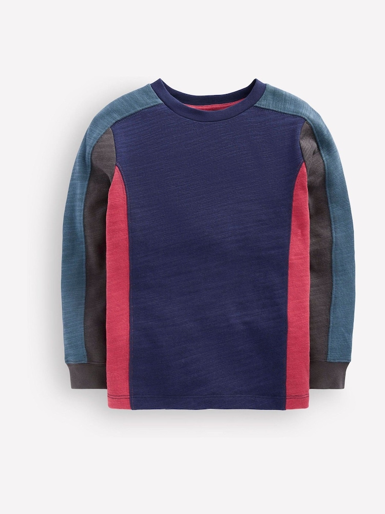 Blå - Boden Colourblock Mid-Weight T-Shirt - Bilde 1 av 3