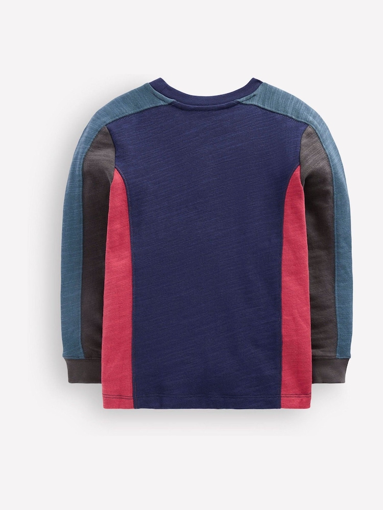 Blå - Boden Colourblock Mid-Weight T-Shirt - Bilde 2 av 3