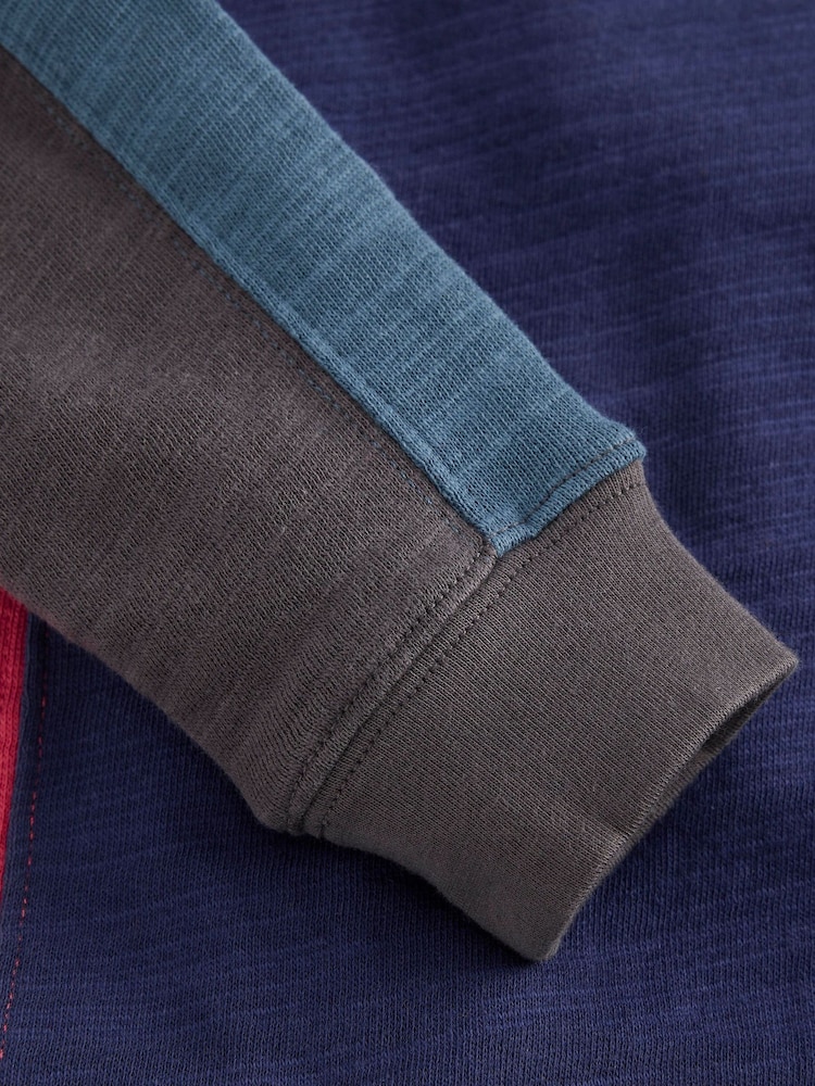 Blå - Boden Colourblock Mid-Weight T-Shirt - Bilde 3 av 3