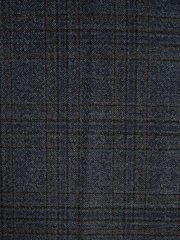 Navy Blue Slim Fit Trimmed Check Suit: Trousers - Image 7 of 7