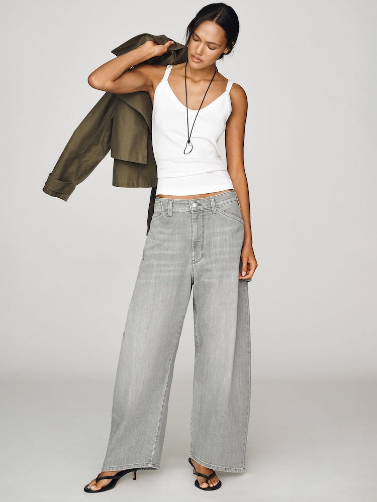 Anthropologie Grey Pilcro Kayden High Rise Barrel Jeans - Image 1 of 4 Anthropologie Grey Pilcro Kayden High Rise Barrel Jeans - Image 1 of 4