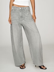 Anthropologie Grey Pilcro Kayden High Rise Barrel Jeans - Image 2 of 4