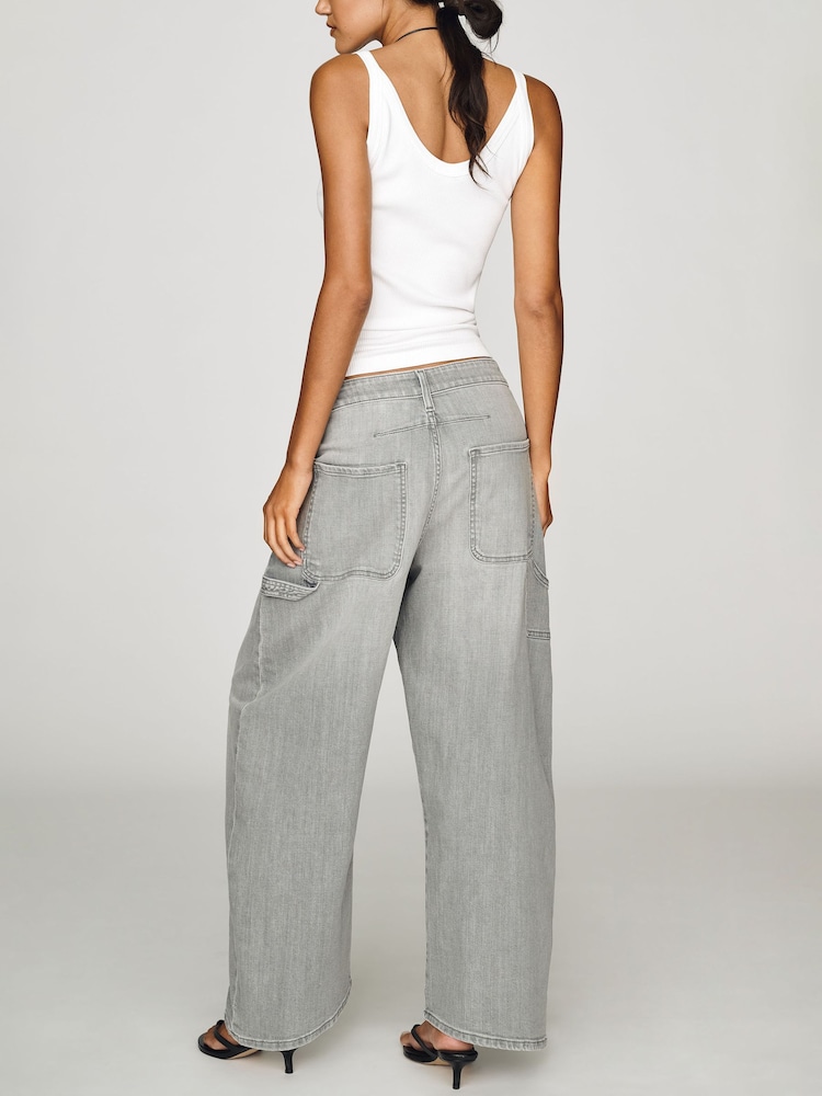 Anthropologie Grey Pilcro Kayden High Rise Barrel Jeans - Image 4 of 4 Anthropologie Grey Pilcro Kayden High Rise Barrel Jeans - Image 4 of 4