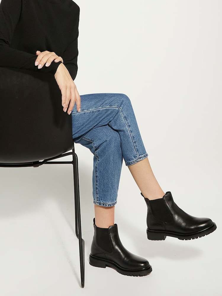 Dune London Black Perceive Cleated Chelsea Boots - Image 1 of 6