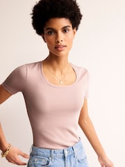 Boden Pink Essential Jersey T-Shirt - Image 1 of 5