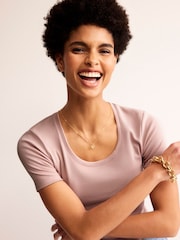 Boden Pink Essential Jersey T-Shirt - Image 3 of 5