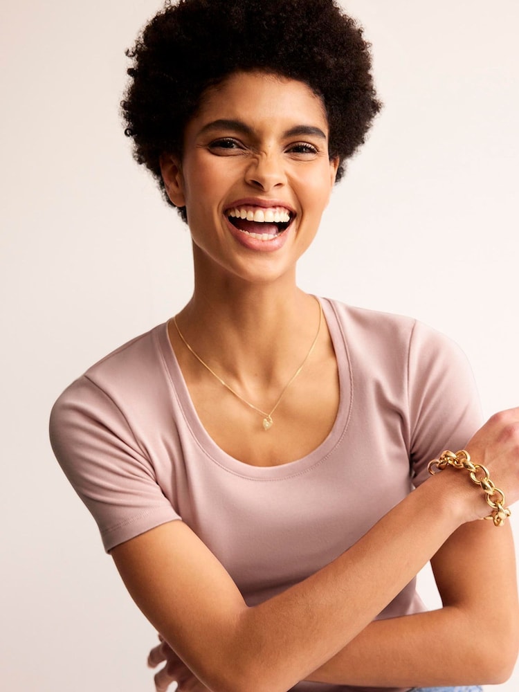 Boden Pink Essential Jersey T-Shirt - Image 3 of 5