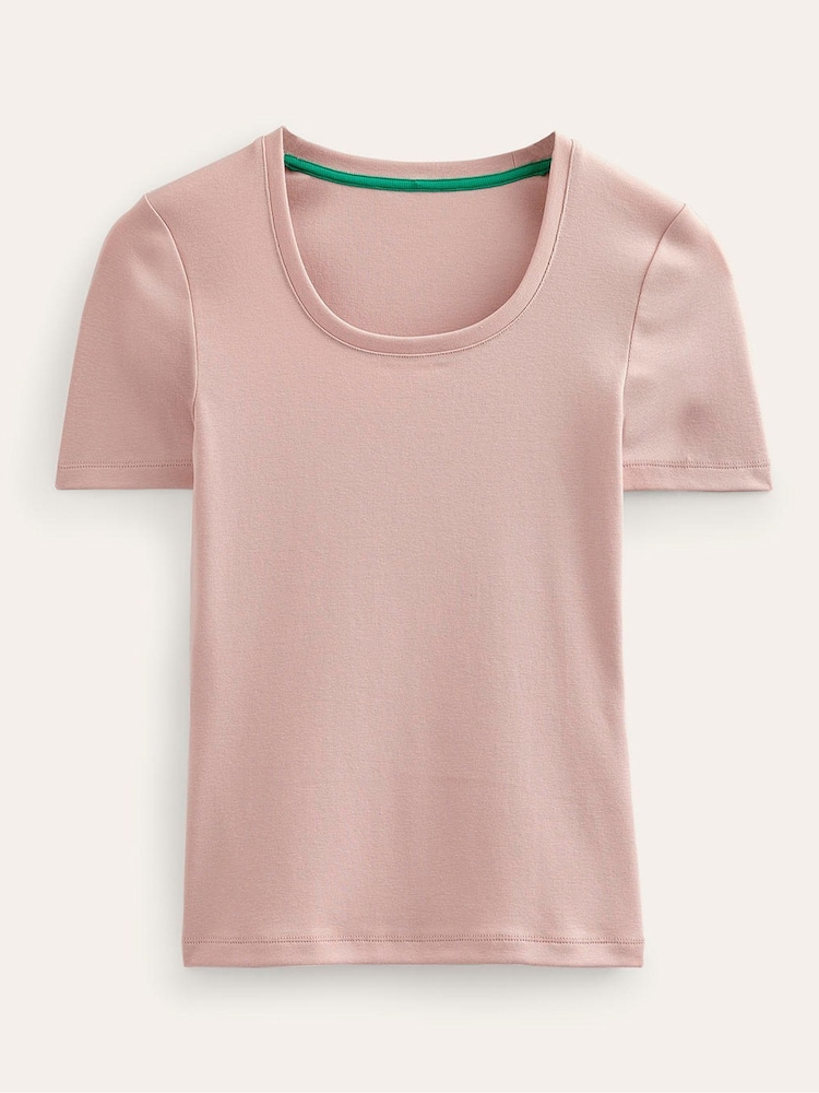 Boden Pink Essential Jersey T-Shirt - Image 5 of 5