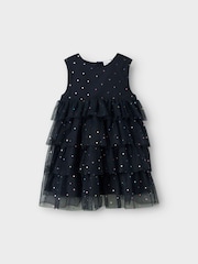 Name It Blue Sequin Occasion Dress With Cardigan - Image 2 of 5