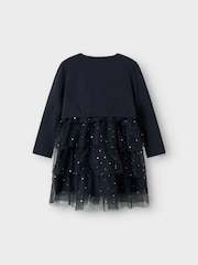 Name It Blue Sequin Occasion Dress With Cardigan - Image 3 of 5