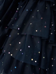Name It Blue Sequin Occasion Dress With Cardigan - Image 5 of 5