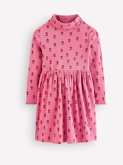 Rosa Blomstrete  - Boden High Neck Ribbed Dress - Bilde 1 av 3