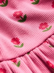 Rosa Blomstrete  - Boden High Neck Ribbed Dress - Bilde 3 av 3