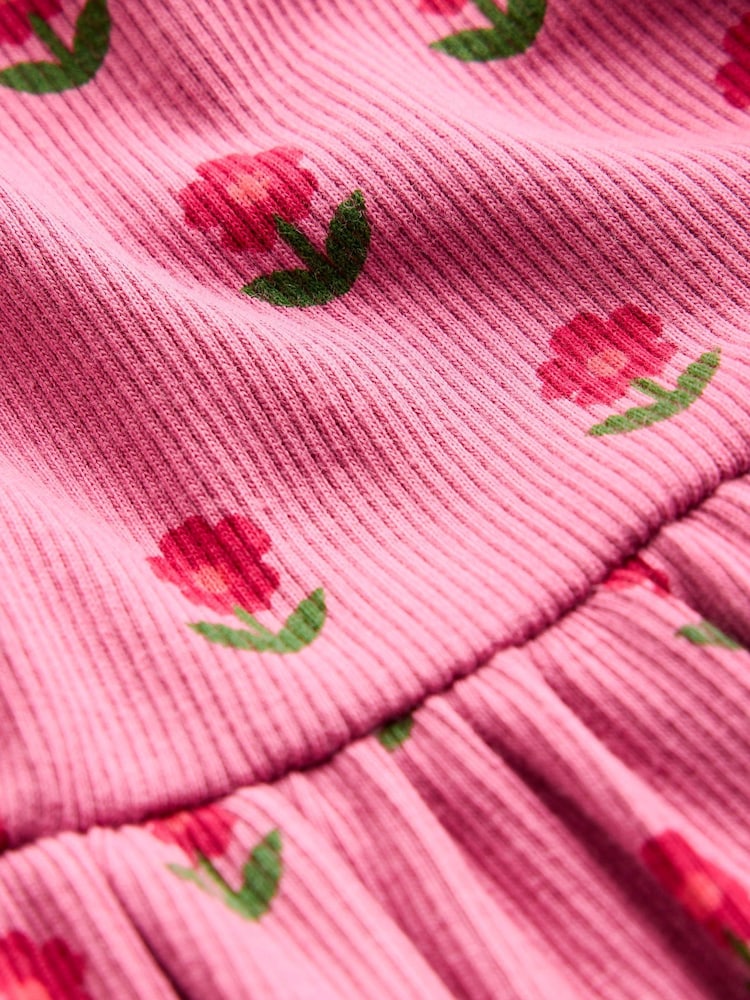 Rosa Blomstrete  - Boden High Neck Ribbed Dress - Bilde 3 av 3