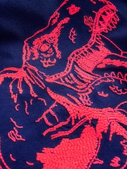 Boden Blue Vintage Wash Linear Stitch T-Shirt - Image 3 of 3
