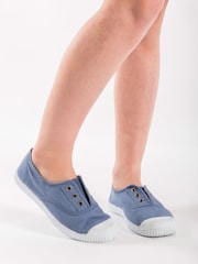 Trotters London Plum Canvas Pumps - Image 1 of 3