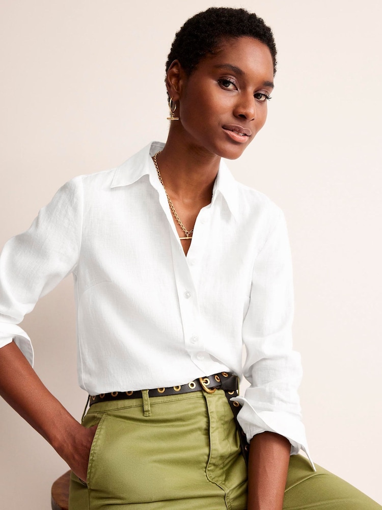 Boden White Sienna 100% Linen Shirt - Image 1 of 5