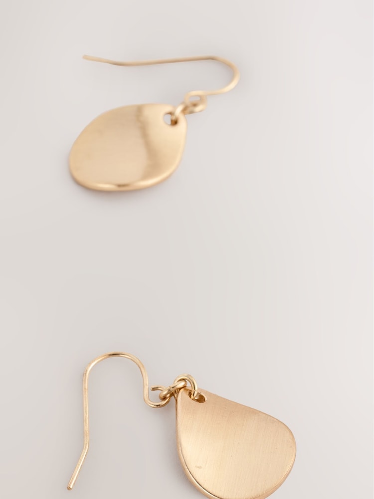 Gold Tone Petal Drop Earrings - Image 3 of 3 Gold Tone Petal Drop Earrings - Image 3 of 3