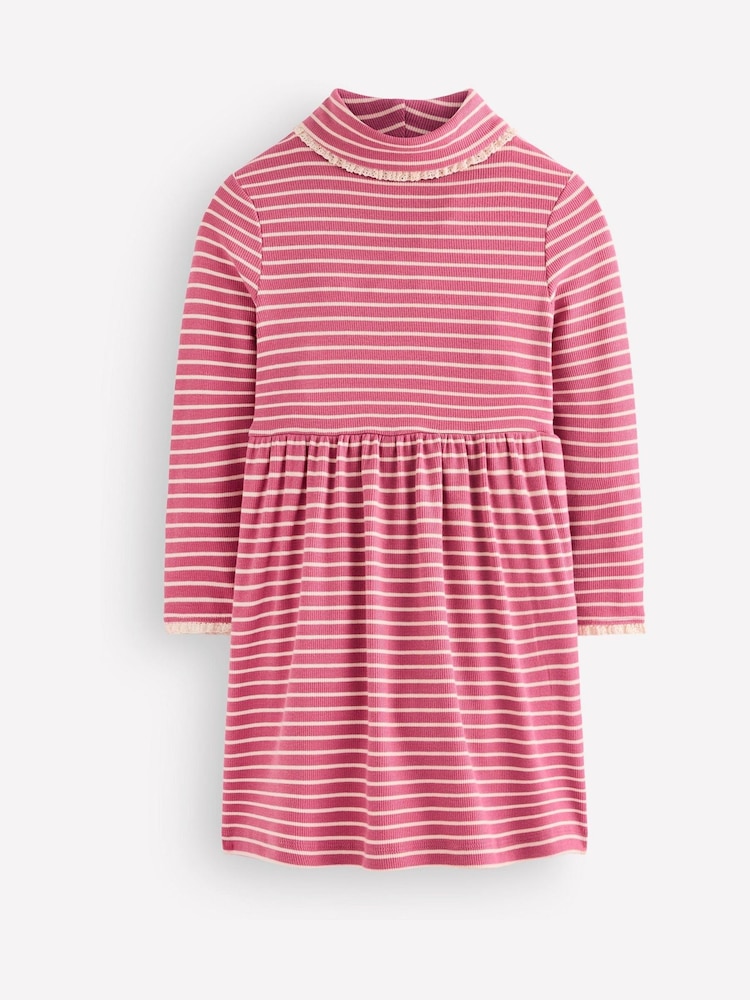 Rosa Stripete - Boden High Neck Ribbed Dress - Bilde 1 av 3