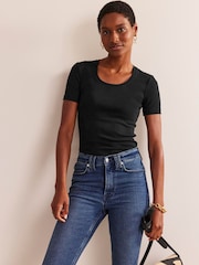 Boden Black Essential Jersey T-Shirt - Image 3 of 5