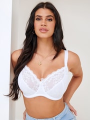 Pour Moi White Padded Flora Lightly Padded Underwired Bra - Image 2 of 5