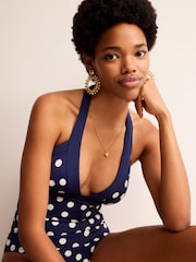Boden Blue white Ithaca Halter Swimsuit - Image 3 of 6