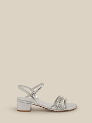 Monsoon Silver Embellished Strap Metallic Heeled  Sandals - Image 2 of 3