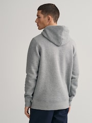 GANT Grey Melange Archive Shield Hoodie - Image 2 of 5