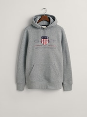 GANT Grey Melange Archive Shield Hoodie - Image 5 of 5