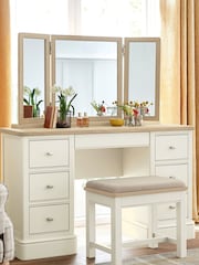 Chalk White Hampton Painted Oak Collection Luxe Stool - Image 1 of 8