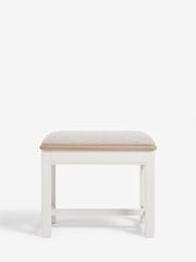 Chalk White Hampton Painted Oak Collection Luxe Stool - Image 2 of 8
