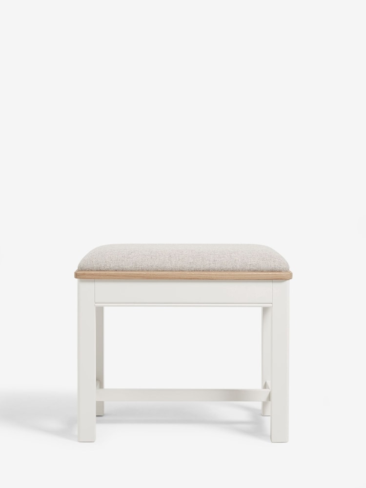 Chalk White Hampton Painted Oak Collection Luxe Stool - Image 2 of 8