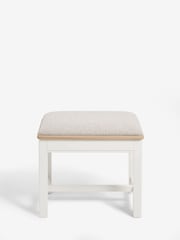 Chalk White Hampton Painted Oak Collection Luxe Stool - Image 3 of 8