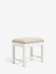 Chalk White Hampton Painted Oak Collection Luxe Stool - Image 5 of 8