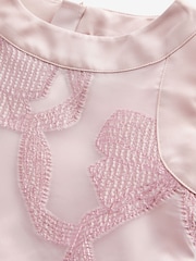 Pink - Baker by Ted Baker Glitzerndes Jacquard-Kleid mit Schleife - Bild 13 von 13