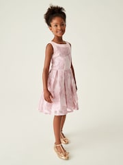 Pink - Baker by Ted Baker Glitzerndes Jacquard-Kleid mit Schleife - Bild 5 von 13