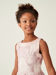Pink - Baker by Ted Baker Glitzerndes Jacquard-Kleid mit Schleife - Bild 6 von 13