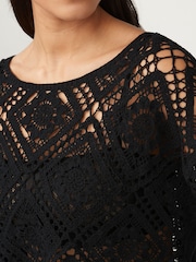 Black Long Sleeve Crochet Top - Image 5 of 7